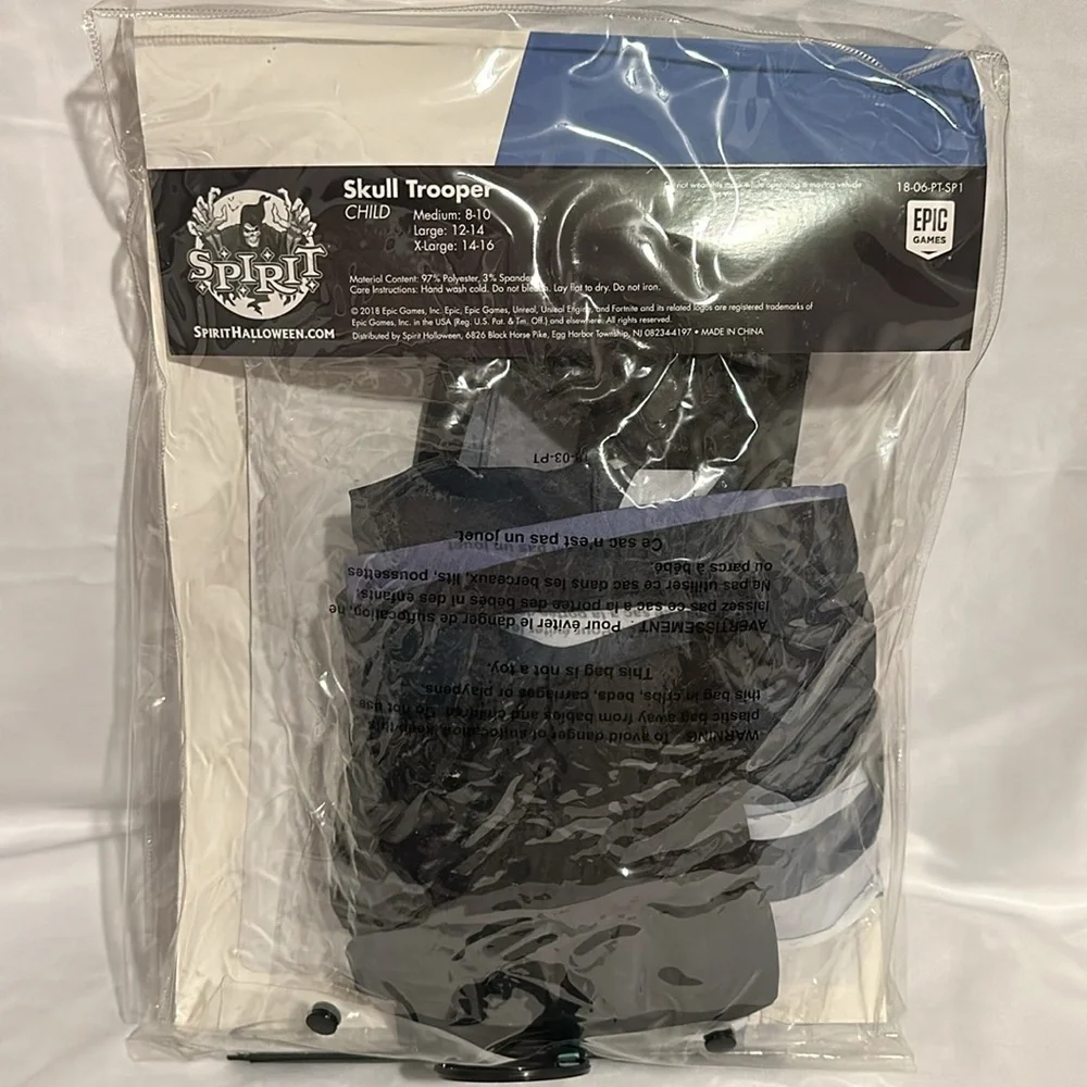 Fortnight Skull Trooper Costume Child L 12-14 - Picture 4 of 7